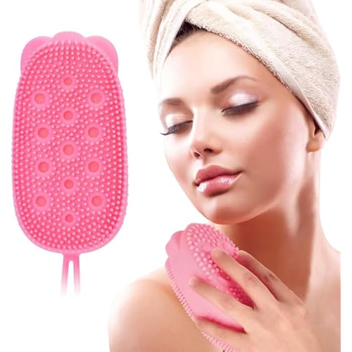 Silicone Bath Body Brush Exfoliating Massage Silicone Loofah Body Scrubber, Rubber Shower Sponge, Double Sided Scrub Body Brush for Whole Body Deep Clean, multicolor-1pc - Image 5